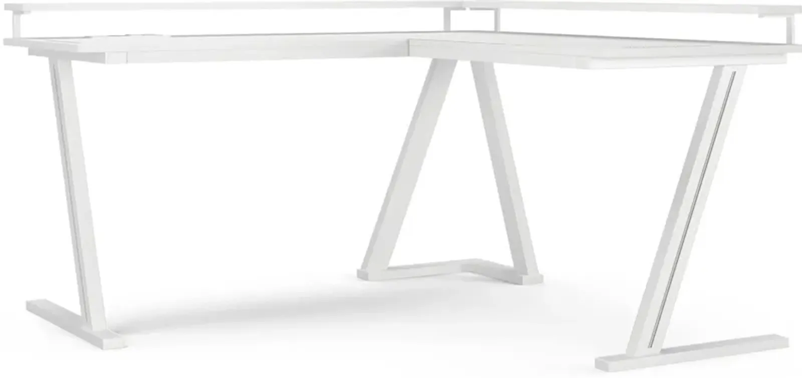 Kids Carbon Optix White L-Shaped Computer Desk with LED Lights