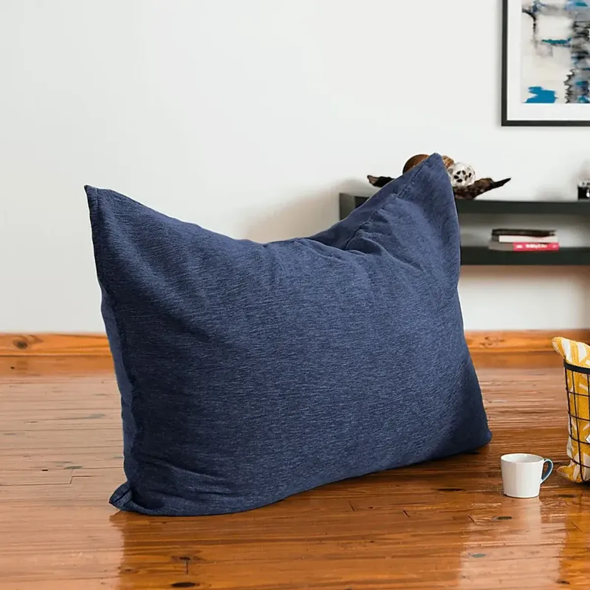 Kids Kimmy Navy Bean Bag Chair and Floor Pillow