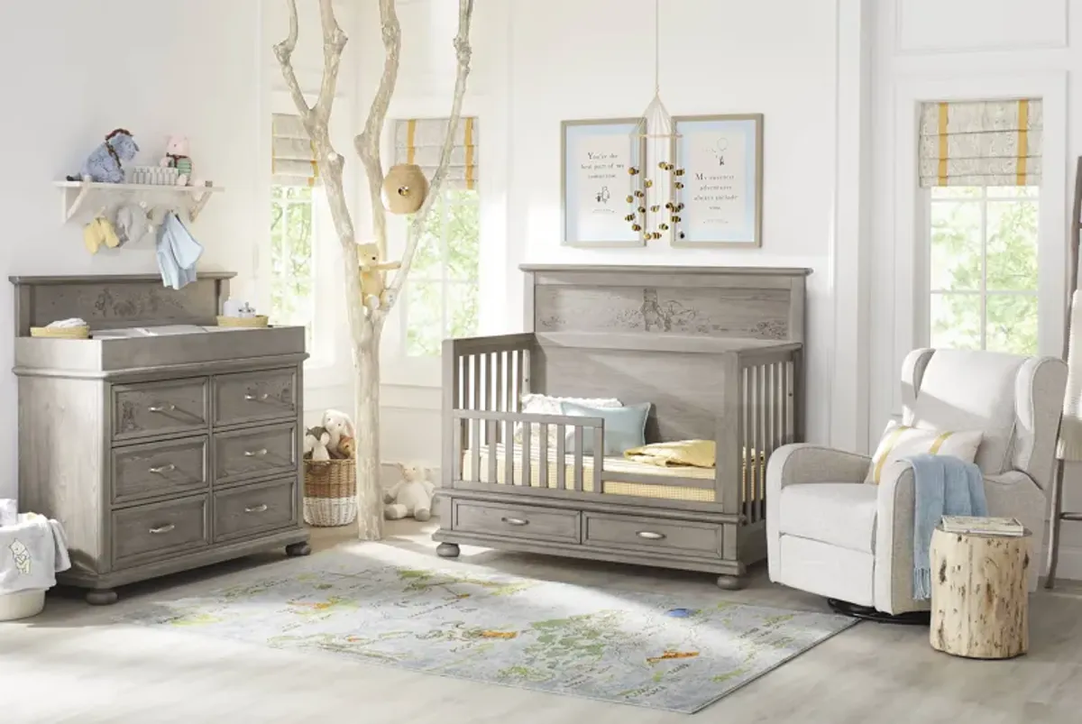 Disney Baby Woodland Adventures with Winnie the Pooh Classic Gray Nursery with Toddler Rails