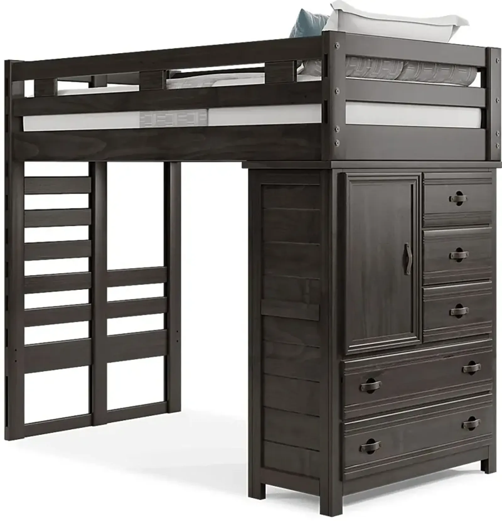 Kids Creekside 2.0 Charcoal Twin Loft with Chest