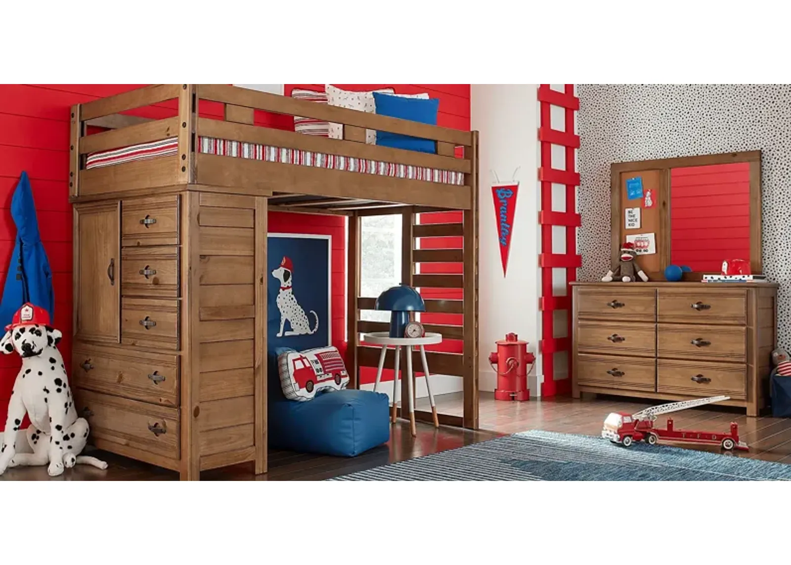 Kids Creekside 2.0 Chestnut Twin Loft with Chest