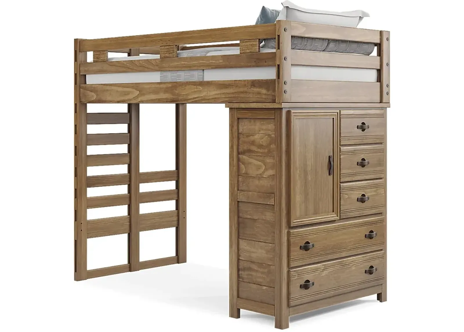 Kids Creekside 2.0 Chestnut Twin Loft with Chest