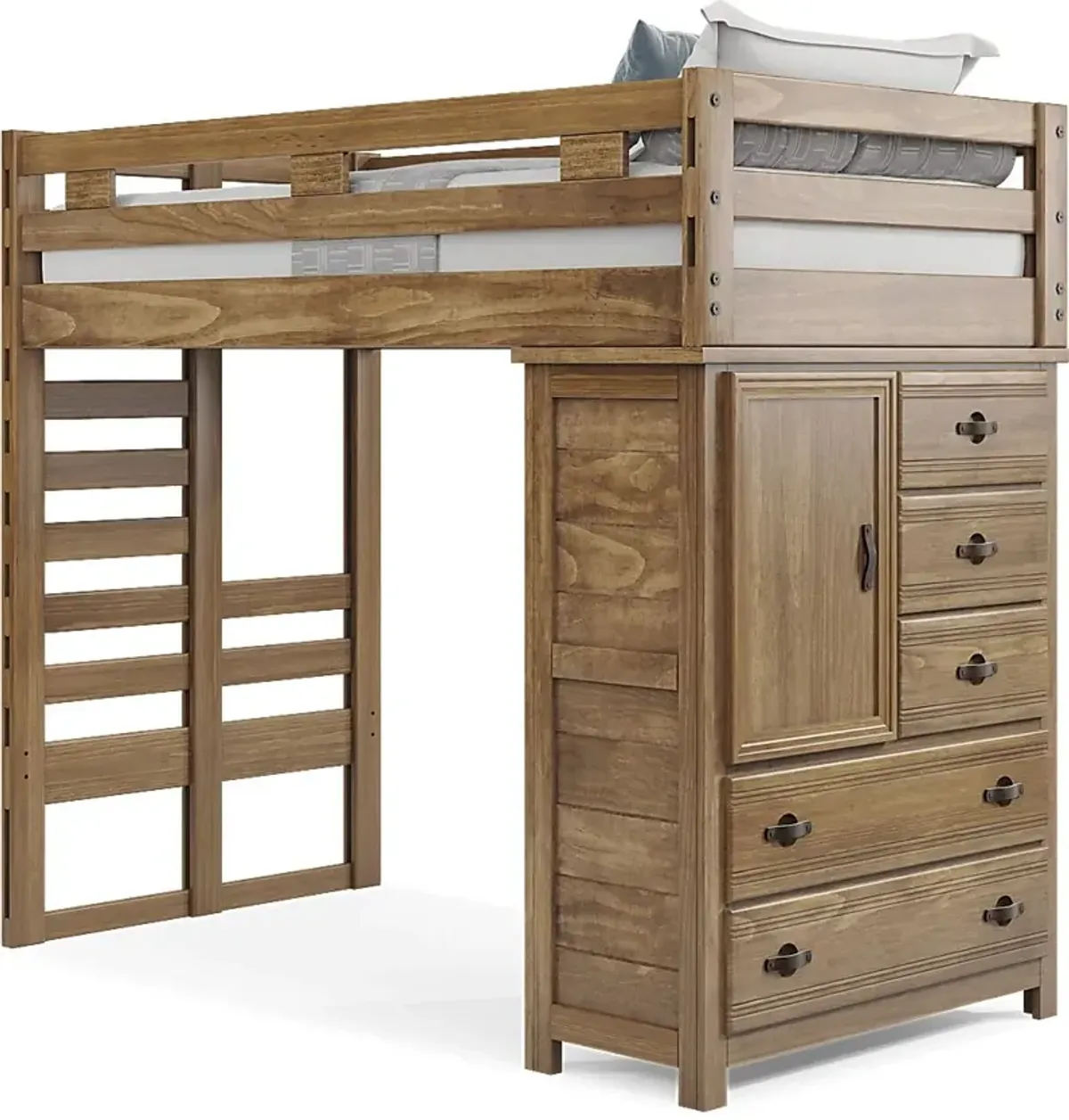 Kids Creekside 2.0 Chestnut Twin Loft with Chest