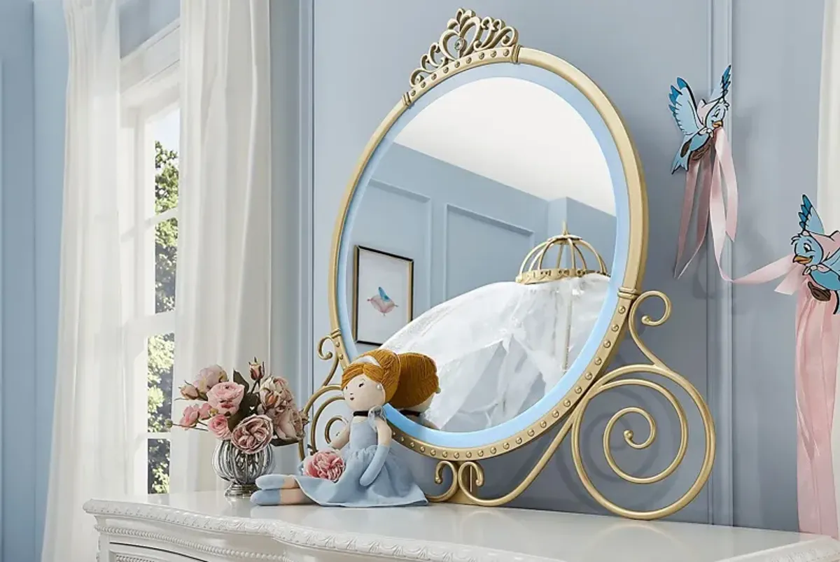 Disney Princess Sparkle White Full Upholstered Panel Bedroom