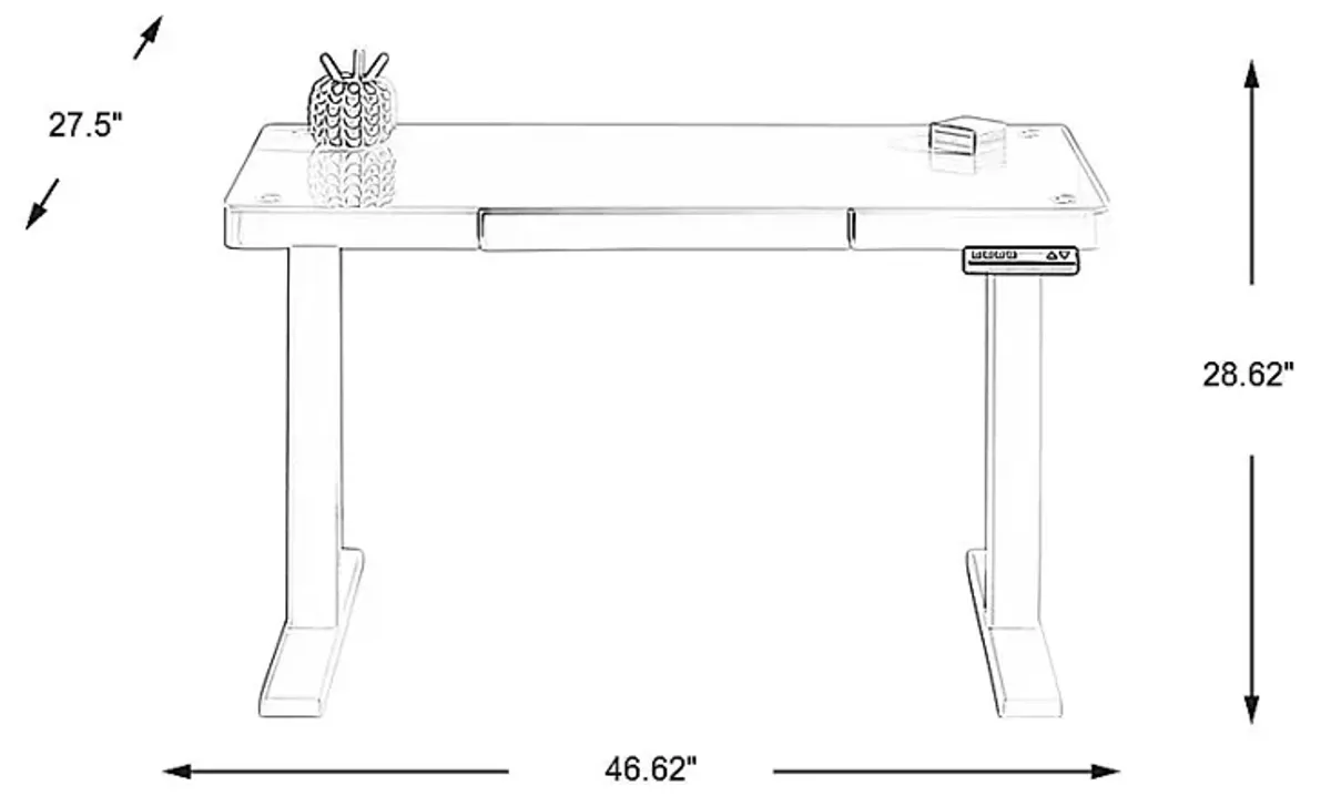 Exeter Place Black Adjustable Desk