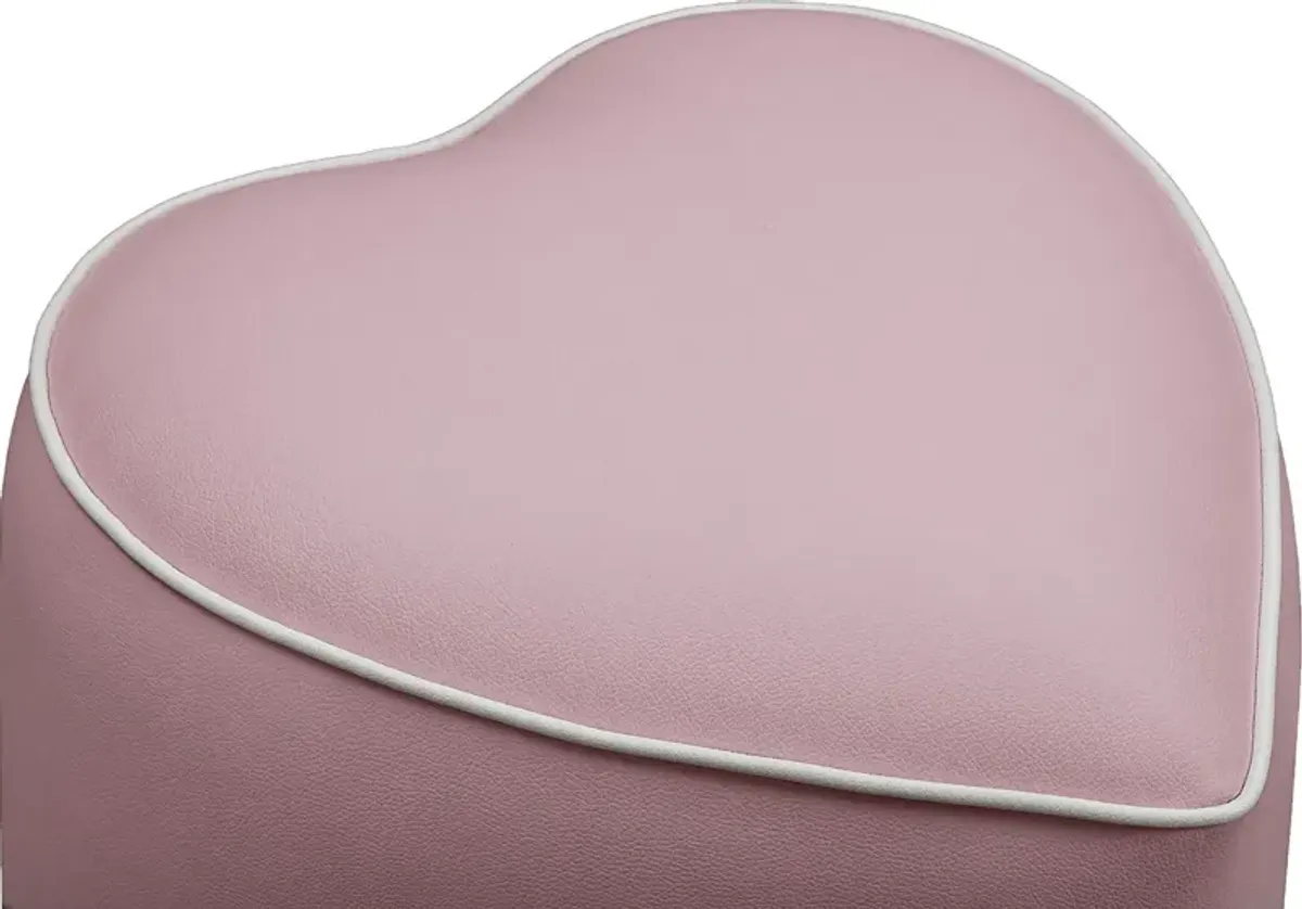 Kids Heartthrob Pink Heart Ottoman