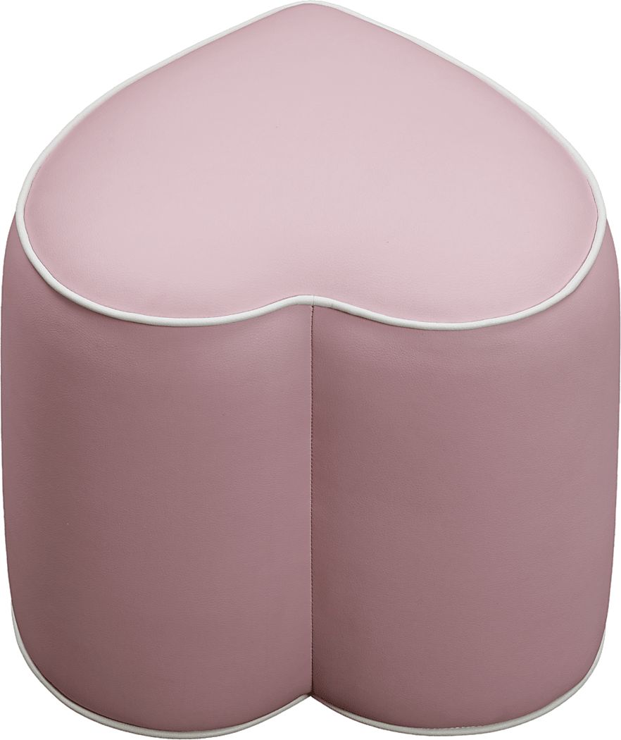 Kids Heartthrob Pink Heart Ottoman