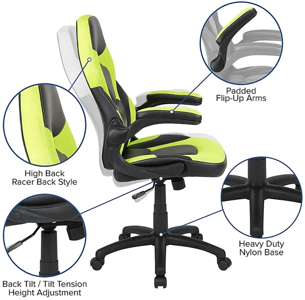 Tournne Lime Office Gaming Chair