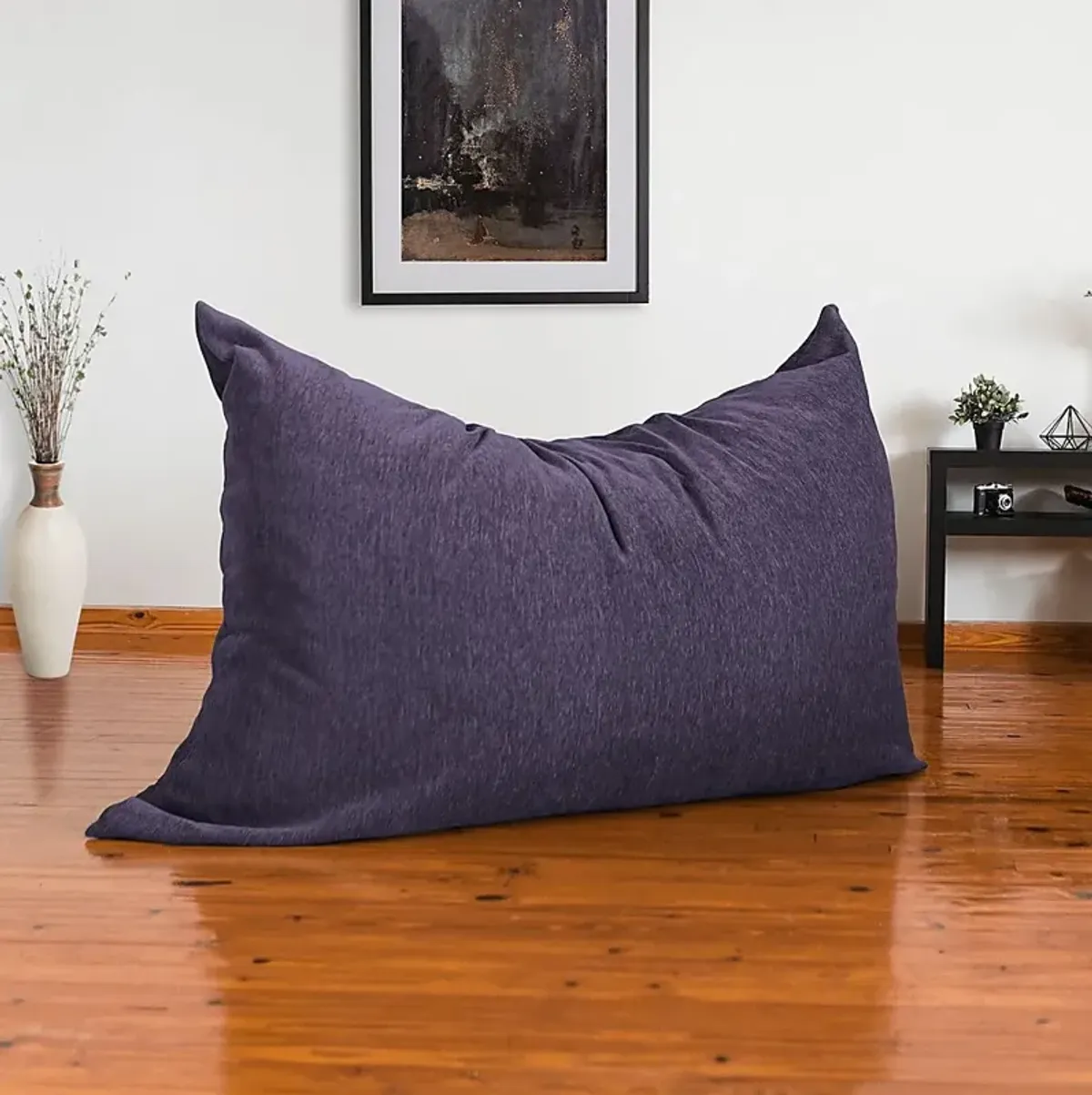 Kids Kimmy Purple Large Bean Bag Chair and Floor Pillow