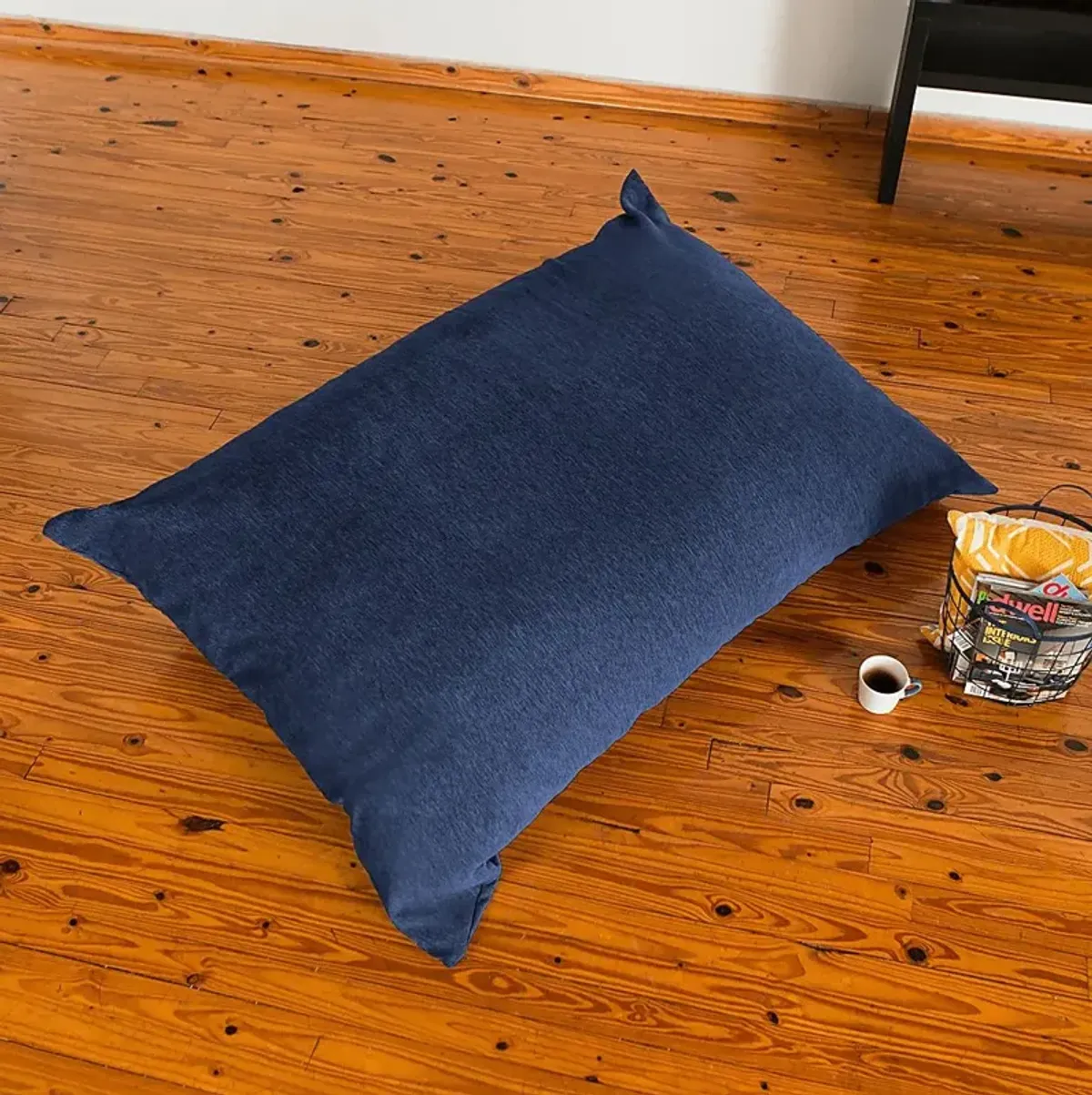 Kids Kimmy Navy Large Bean Bag Chair and Floor Pillow