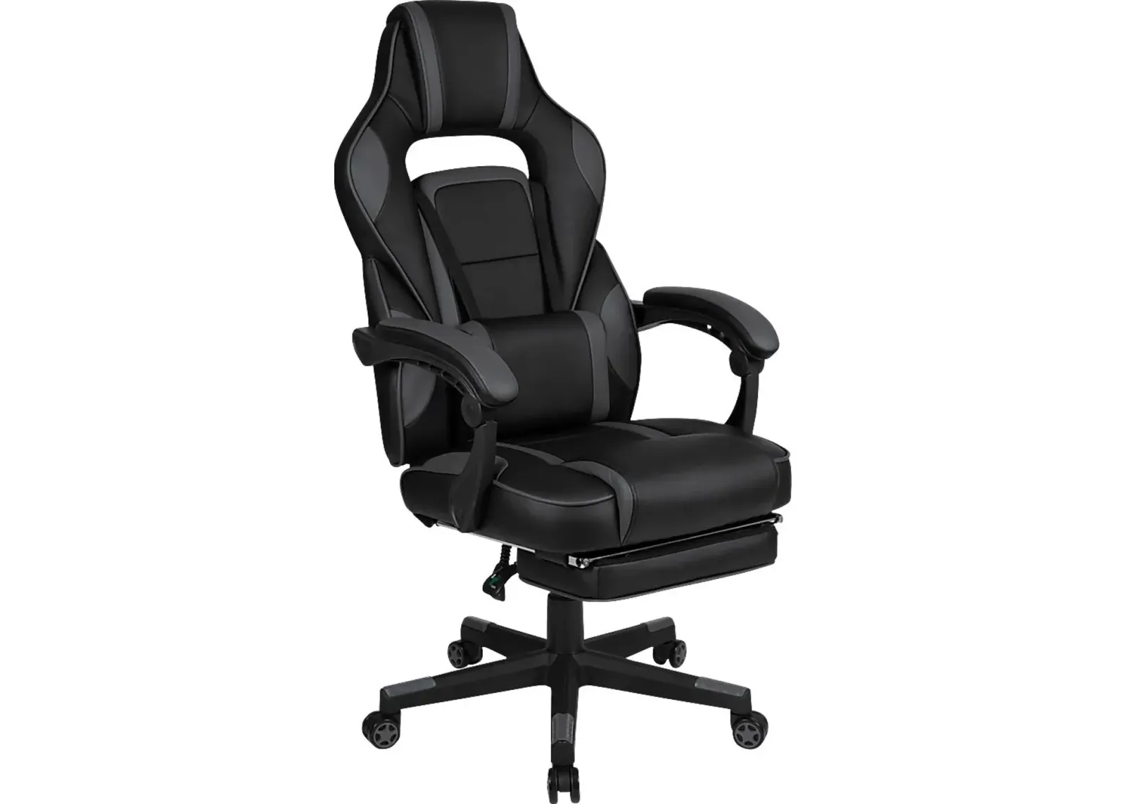 Exfor Gray Ergonomic PC Gaming Chair with Footrest