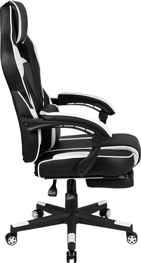 Exfor White Ergonomic PC Gaming Chair with Footrest