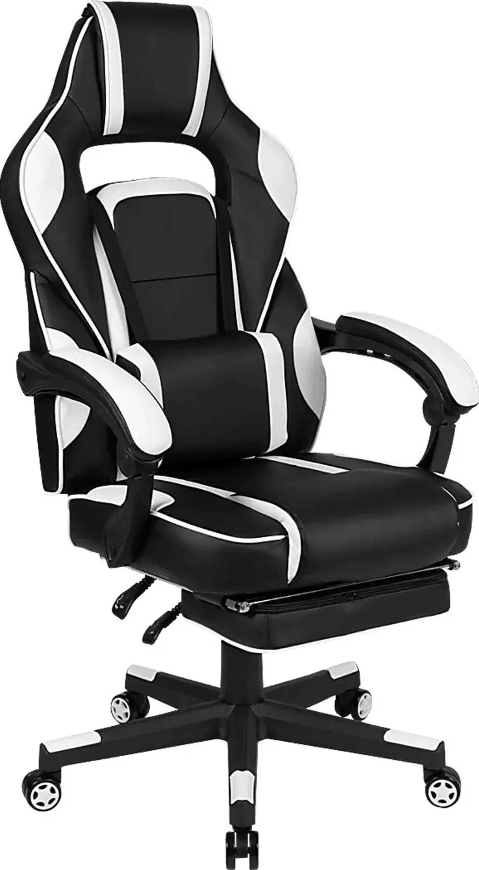 Exfor White Ergonomic PC Gaming Chair with Footrest