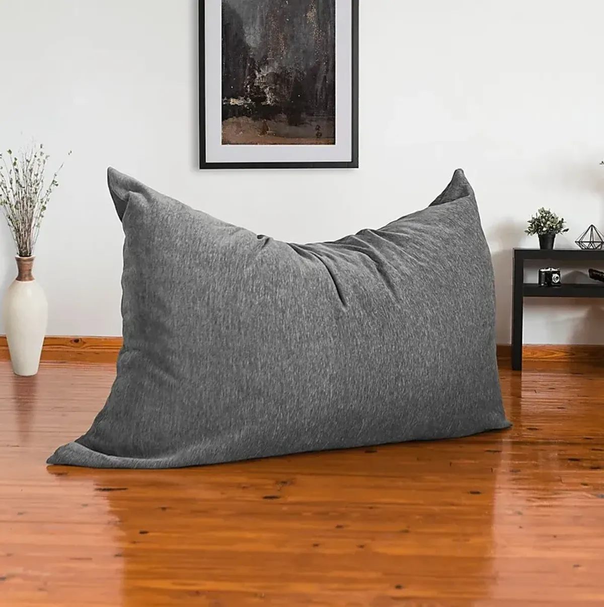 Kids Kimmy Gray Large Bean Bag Cahir and Floor Pillow