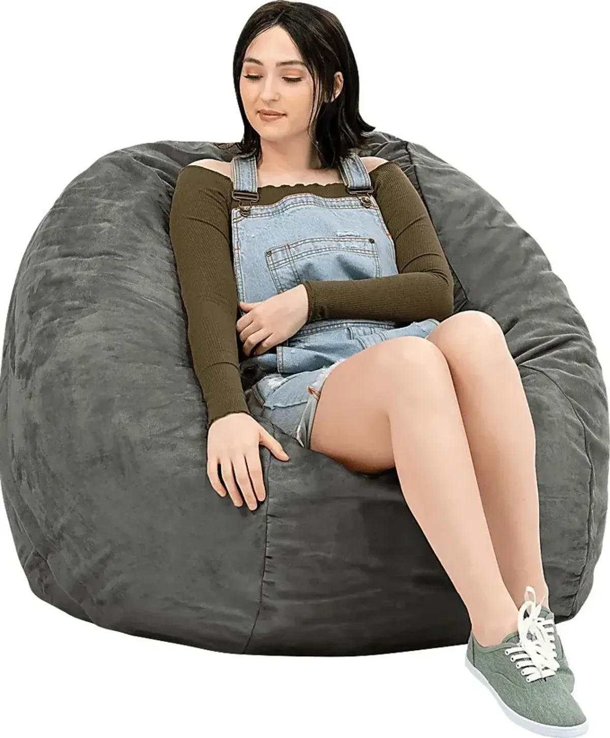 Kids Marshmellow Gray Bean Bag Chair