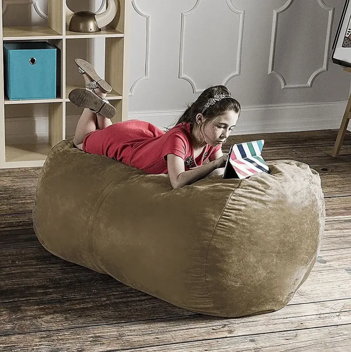 Kids Bexley Camel Bean Bag Chair