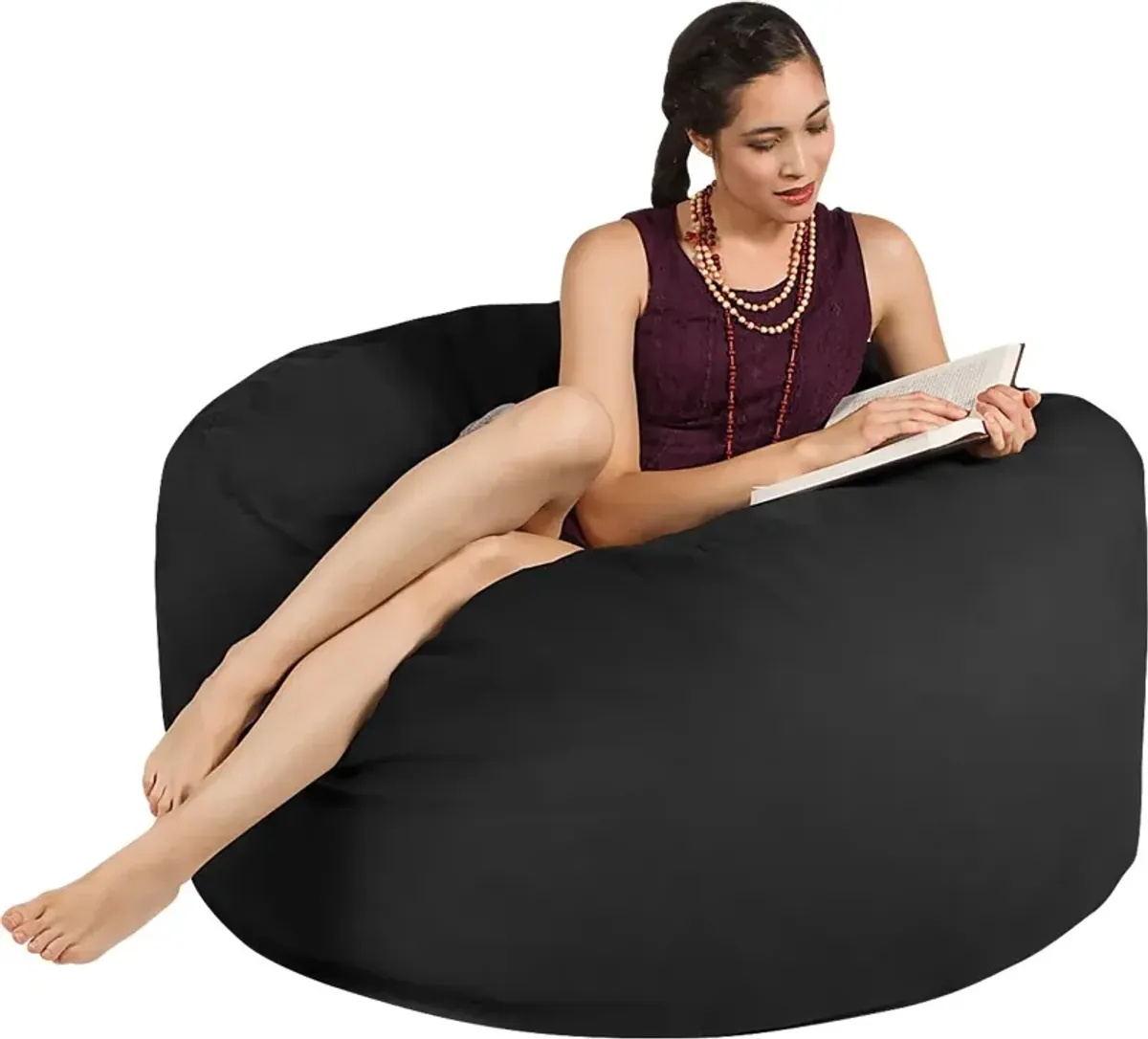 Kids Marshmellow Black Bean Bag Chair