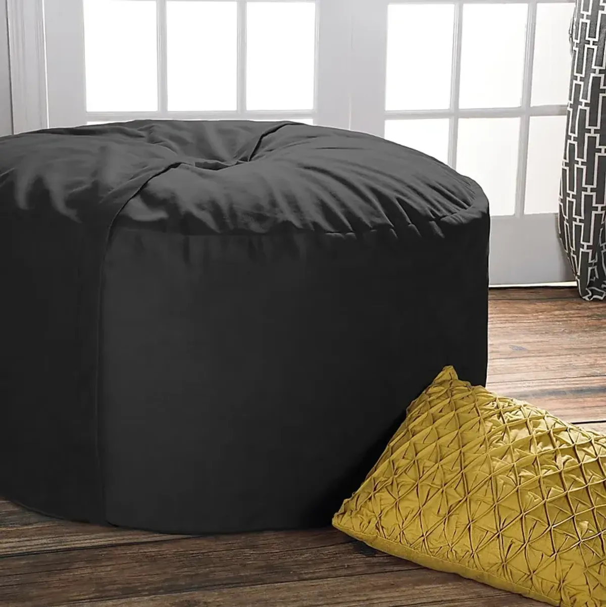 Kids Marshmellow Black Bean Bag Chair