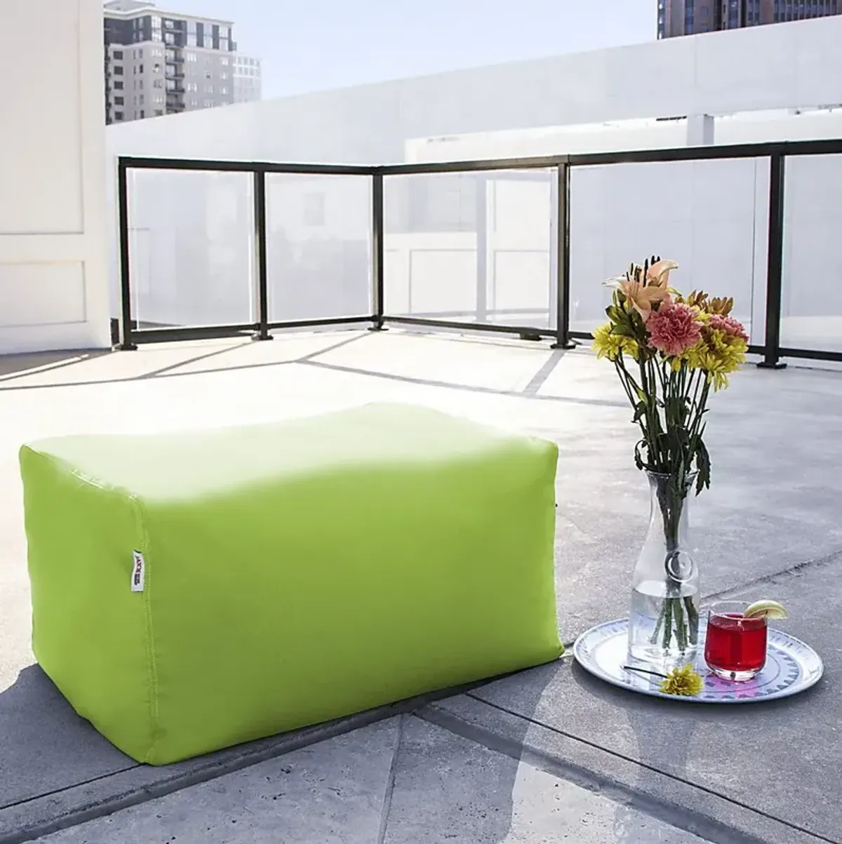 Kids Chatty Garden Green Indoor/Outdoor Ottoman