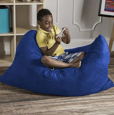 Kids Kiri Blue Small Bean Bag Chair and Floor Pillow