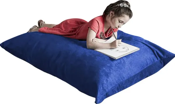 Kids Kiri Blue Small Bean Bag Chair and Floor Pillow