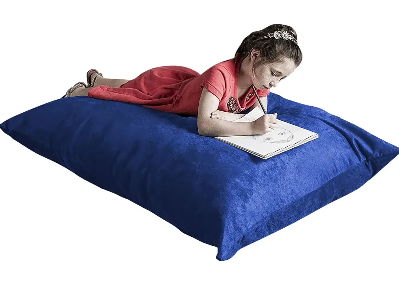 Kids Kiri Blue Small Bean Bag Chair and Floor Pillow