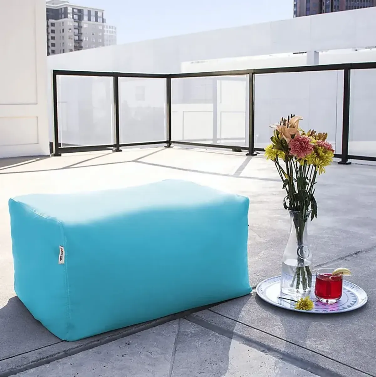 Kids Chatty Garden Blue Indoor/Outdoor Ottoman