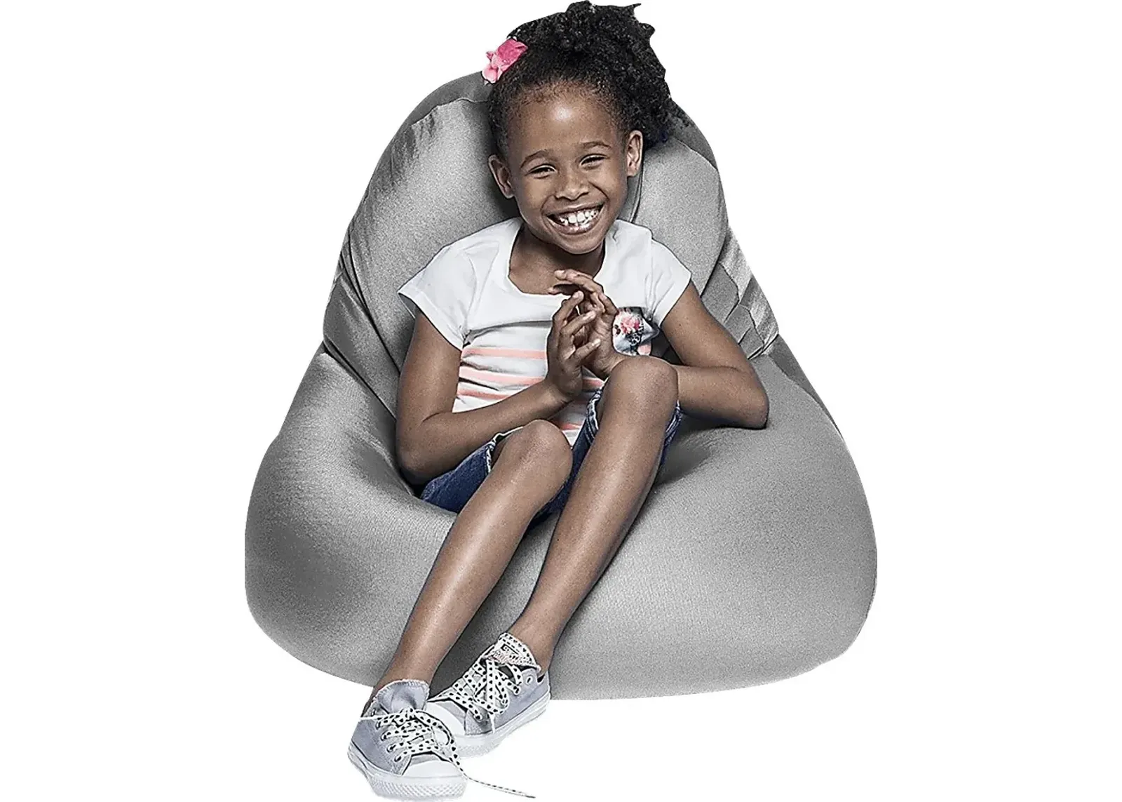 Kids Cloud Nest Small Silver Bean Bag Chair