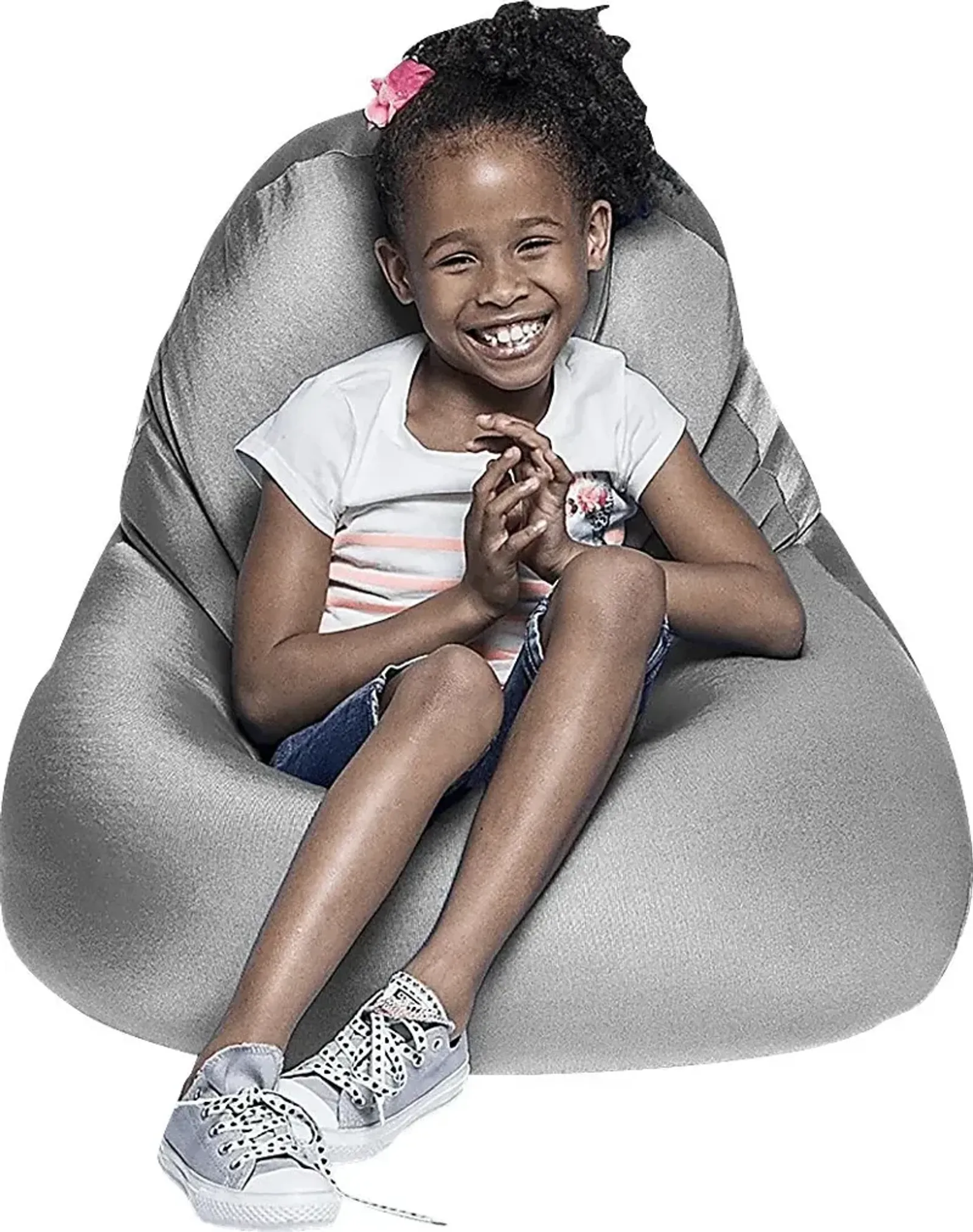 Kids Cloud Nest Small Silver Bean Bag Chair