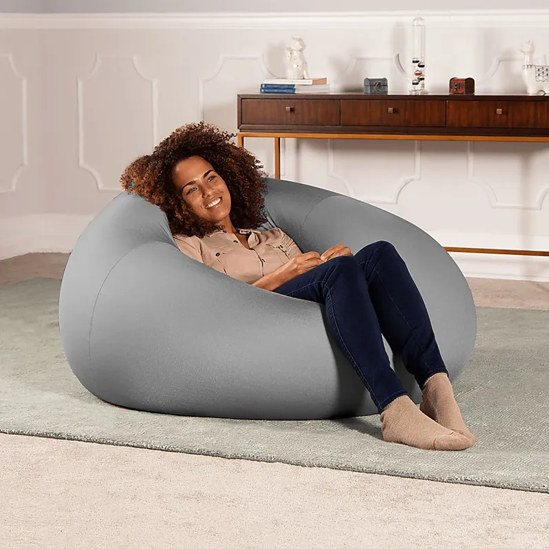 Kids Cloud Nest Large Silver Bean Bag Chair