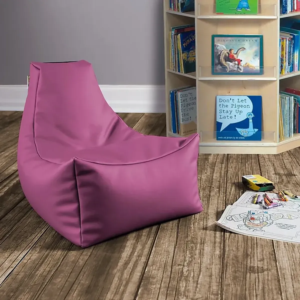 Kids Wilfy Purple Small Bean Bag Chair