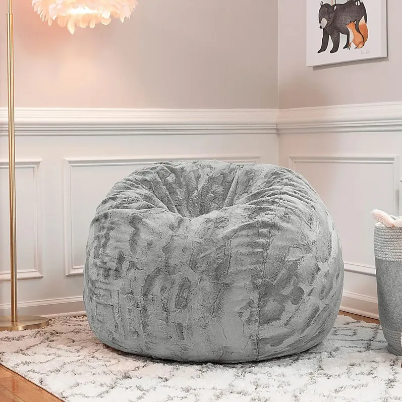 Kids Cushy Cloud Gray Bean Bag Chair