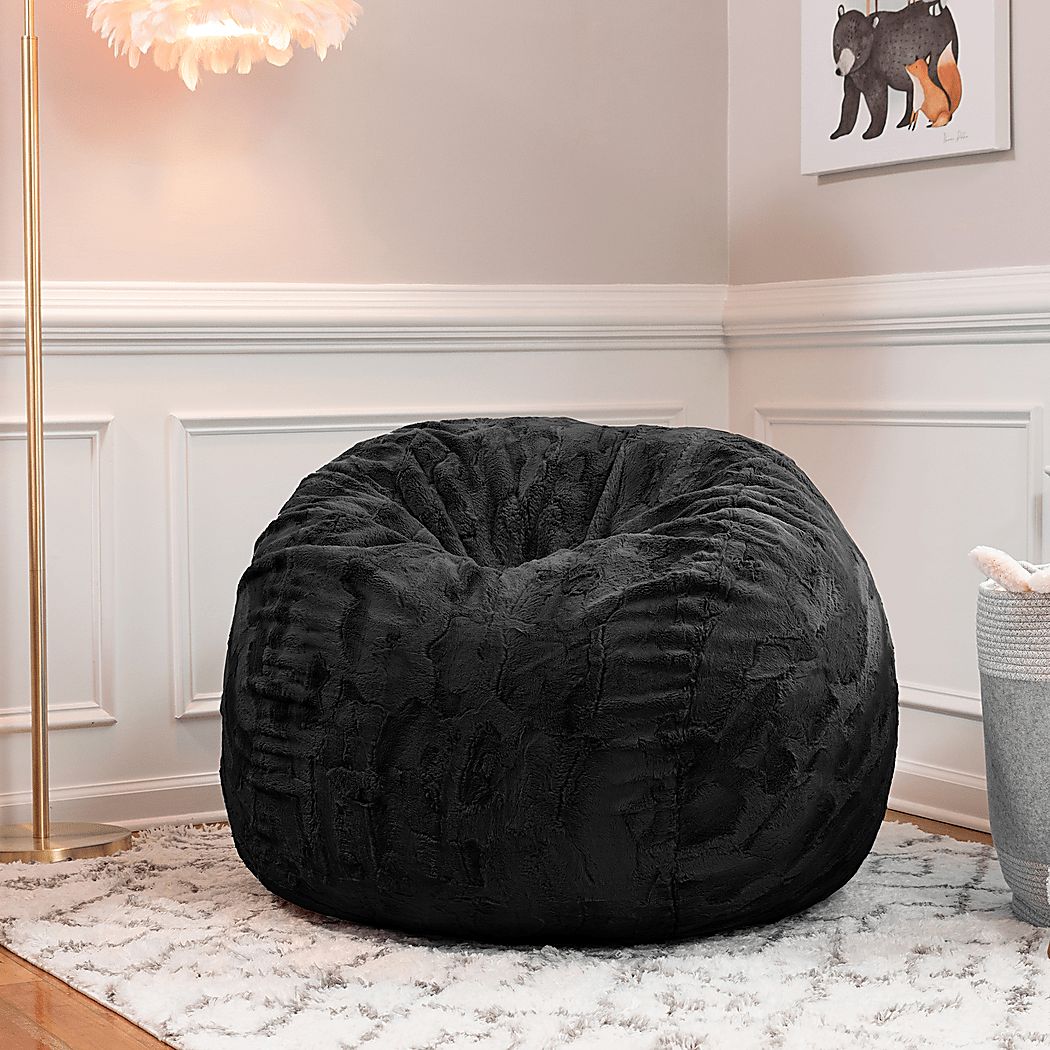 Kids Cushy Cloud Black Bean Bag Chair
