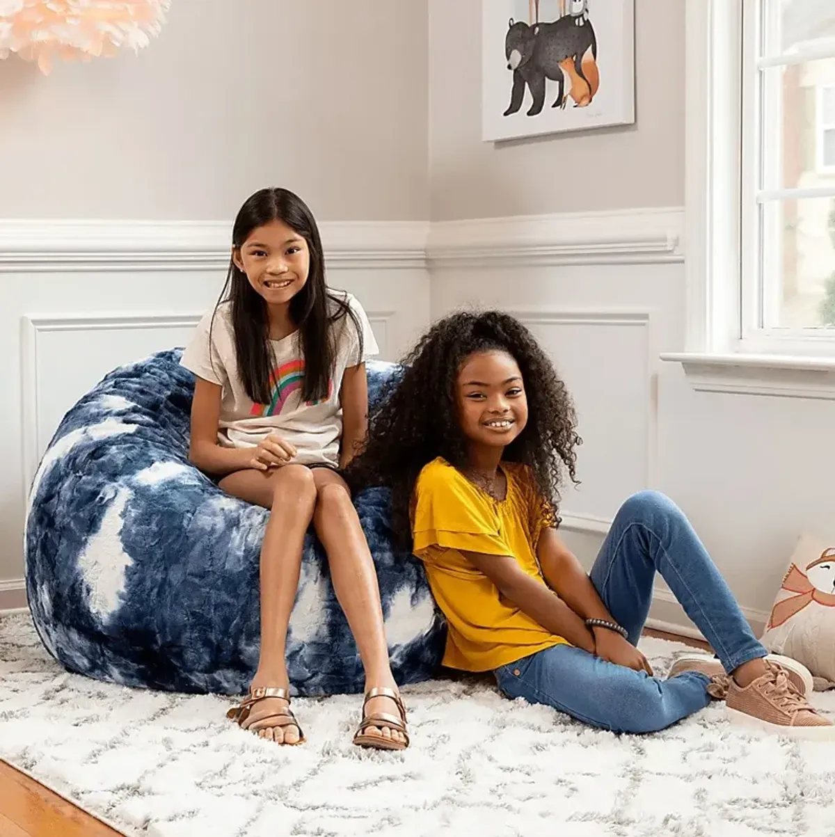 Kids Cushy Cloud Blue Bean Bag Chair