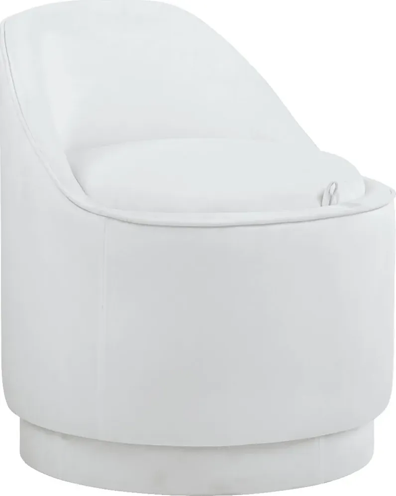 Kids Vannah White Swivel Storage Stool