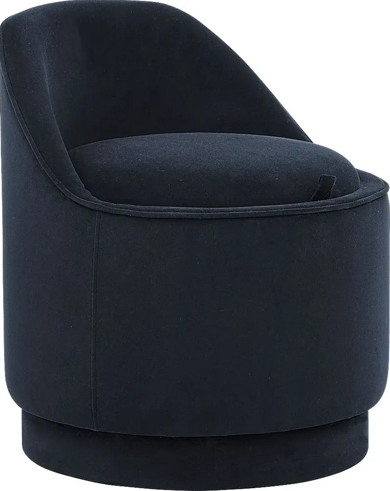 Kids Vannah Black Swivel Storage Stool