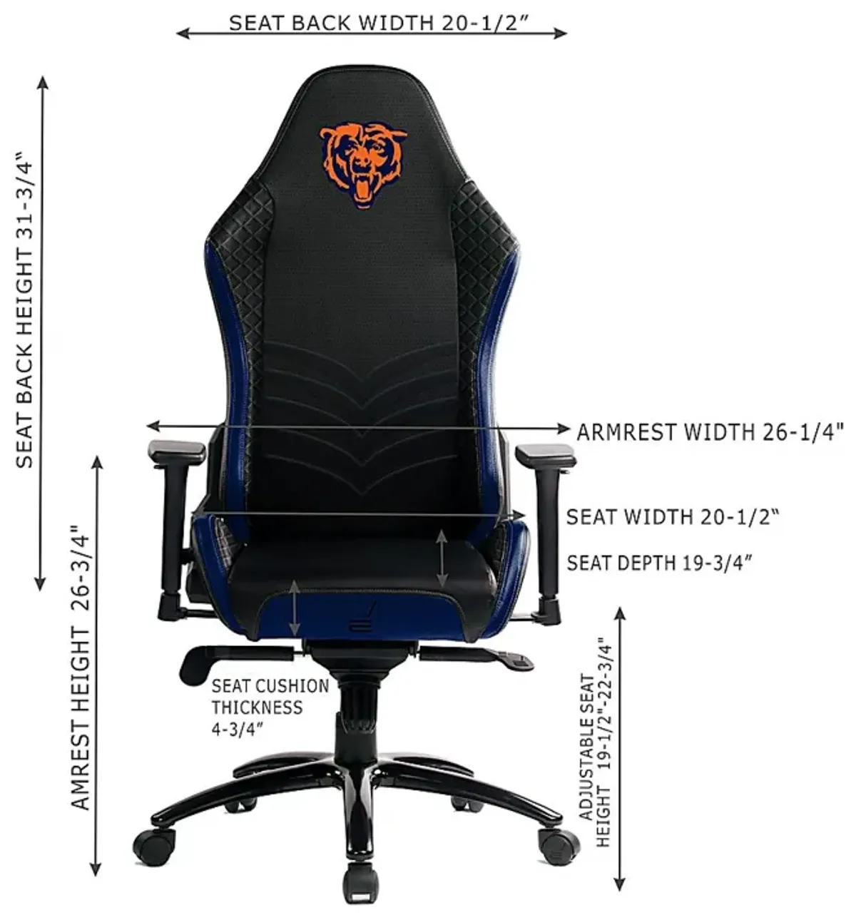 Roguelike NFL Chicago Bears Blue Gaming Chair