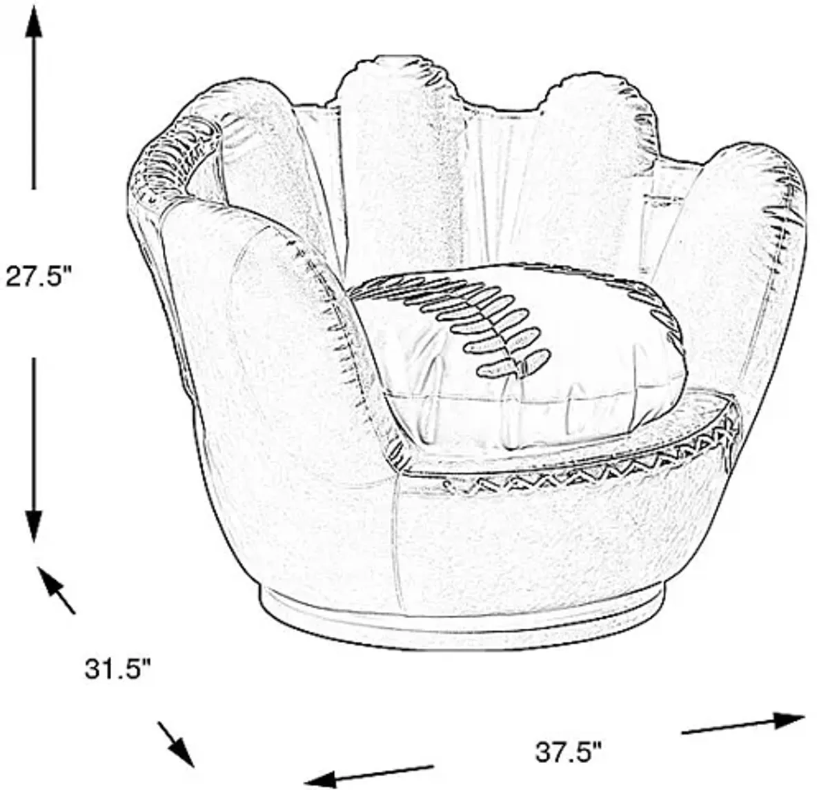 Kids Sports Zone 2.0 Brown Glove Chair