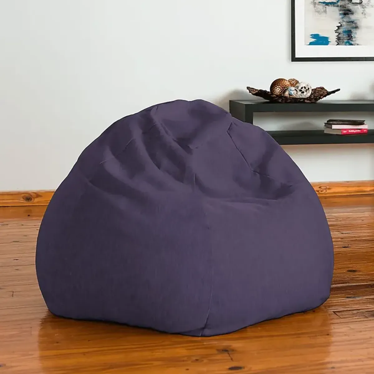 Kids Puffy Nest Purple Bean Bag Chair