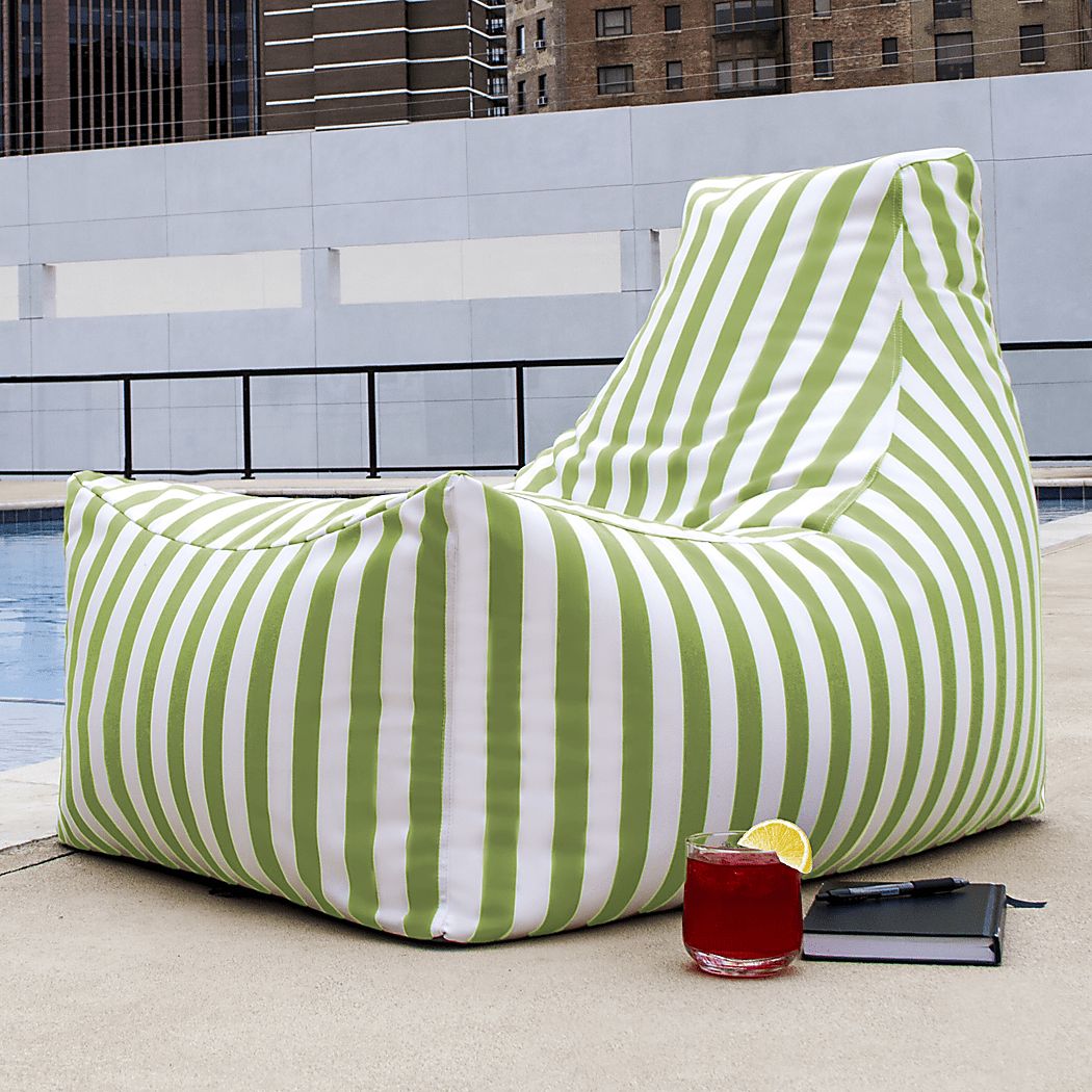 Kids Summerly Green/White Indoor/Outdoor Bean Bag Chair