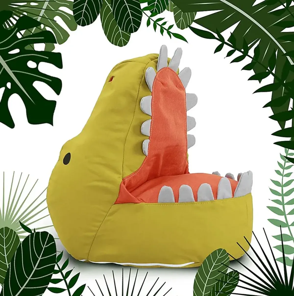 Kids Dexter Dinosaur Green Bean Bag Chair