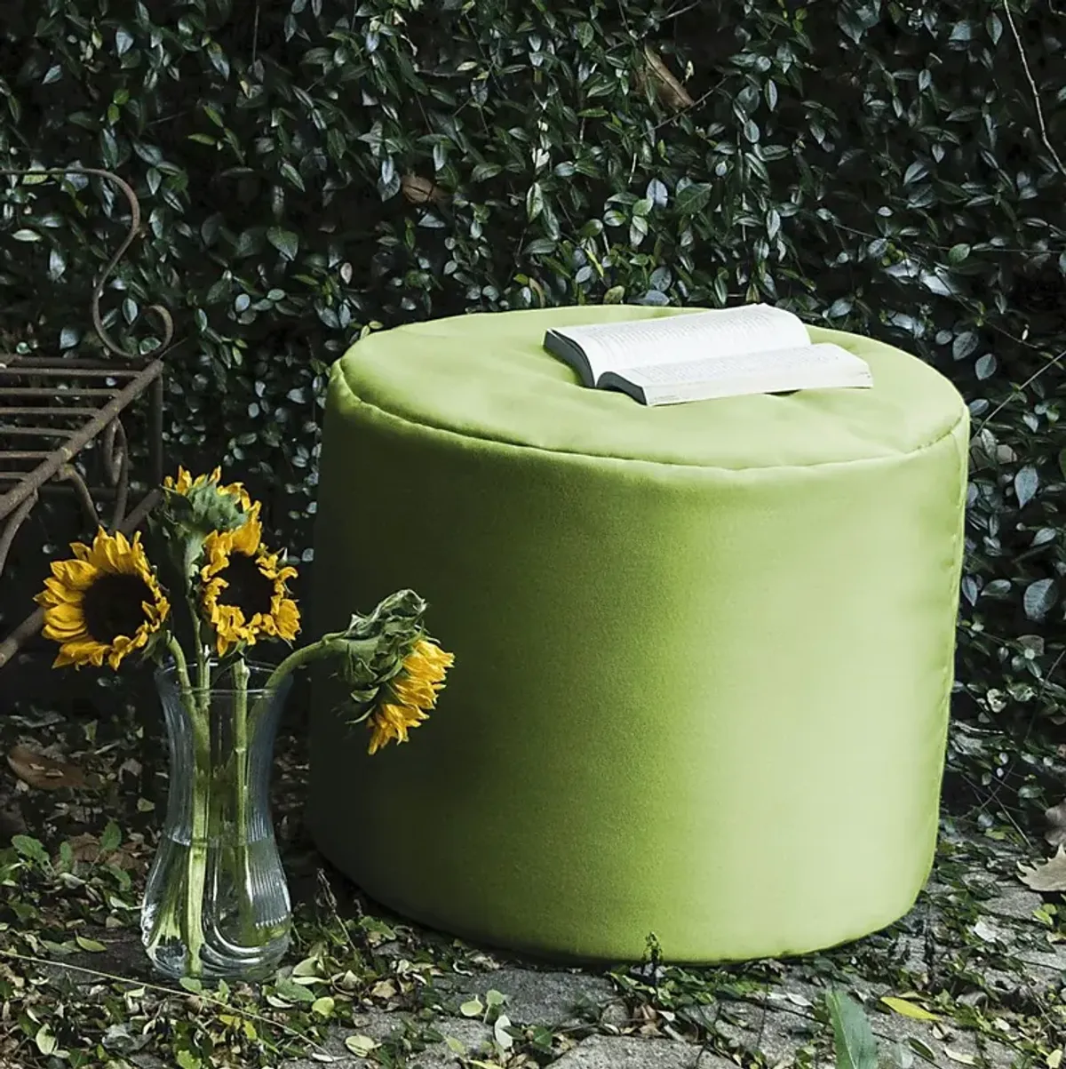 Kids Poppilly Green Indoor/Outdoor Ottoman