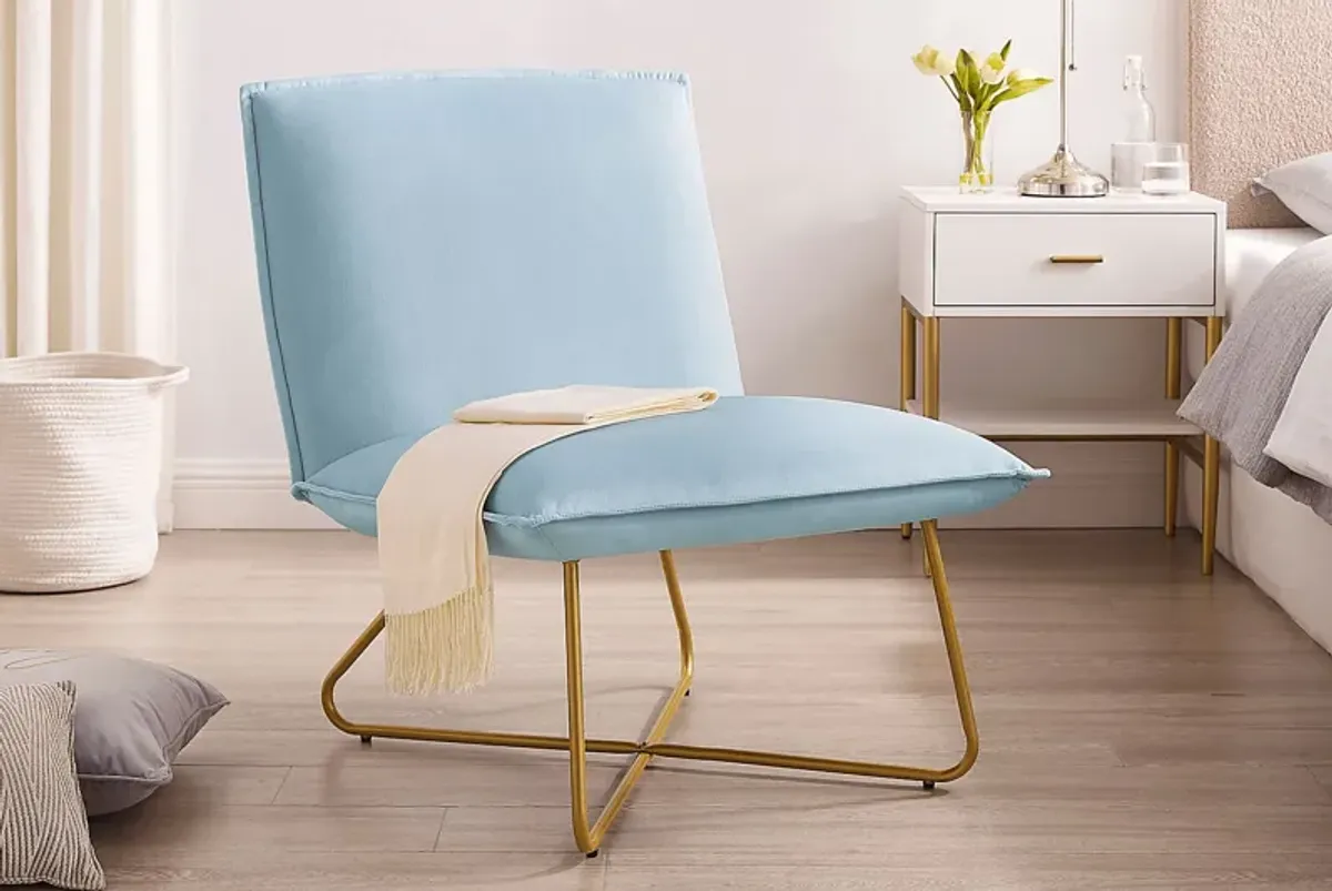 Kids Wiley Light Blue Accent Chair