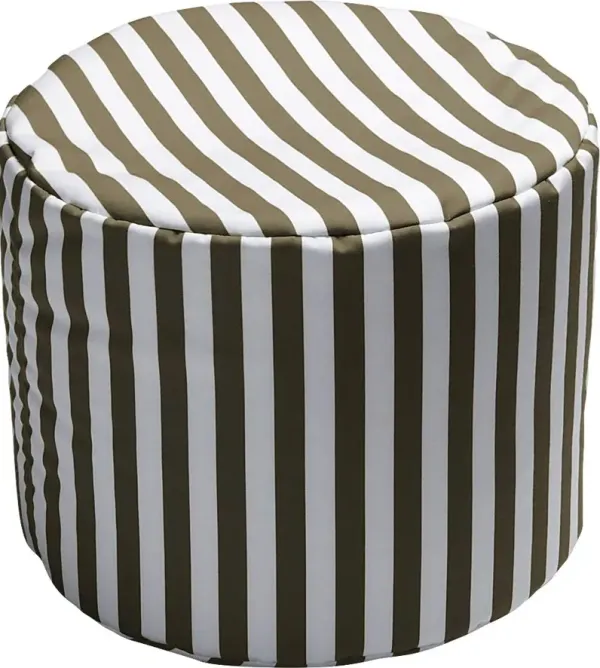 Kids Poppilly Taupe/White Indoor/Outdoor Ottoman