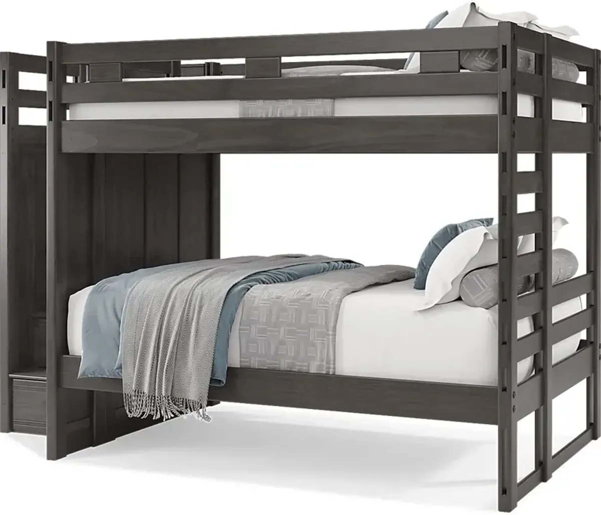 Kids Creekside 2.0 Charcoal Full/Full Step Bunk Bed