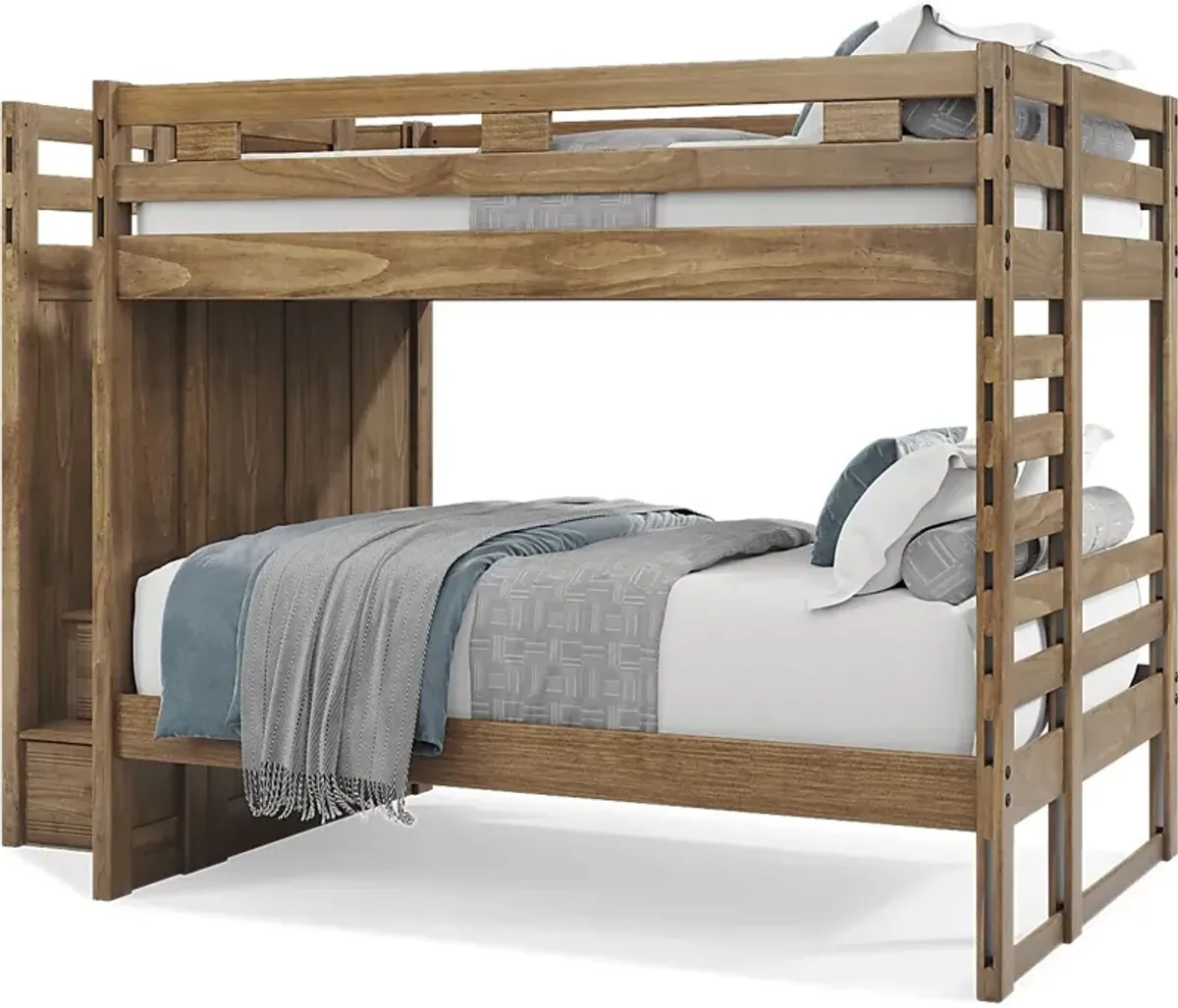 Kids Creekside 2.0 Chestnut Full/Full Step Bunk Bed