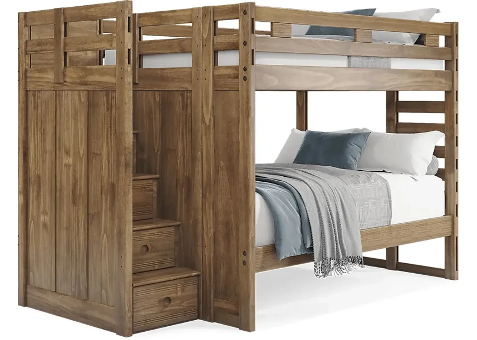 Kids Creekside 2.0 Chestnut Full/Full Step Bunk Bed