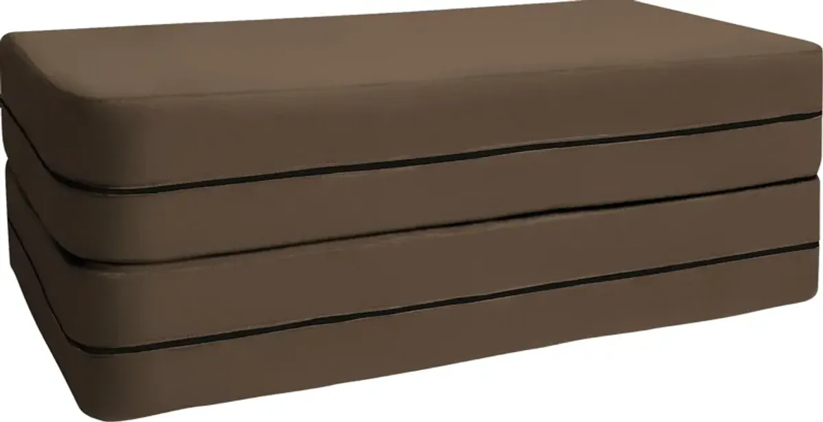 Kids Cubex Brown Convertible Sofa and Ottoman