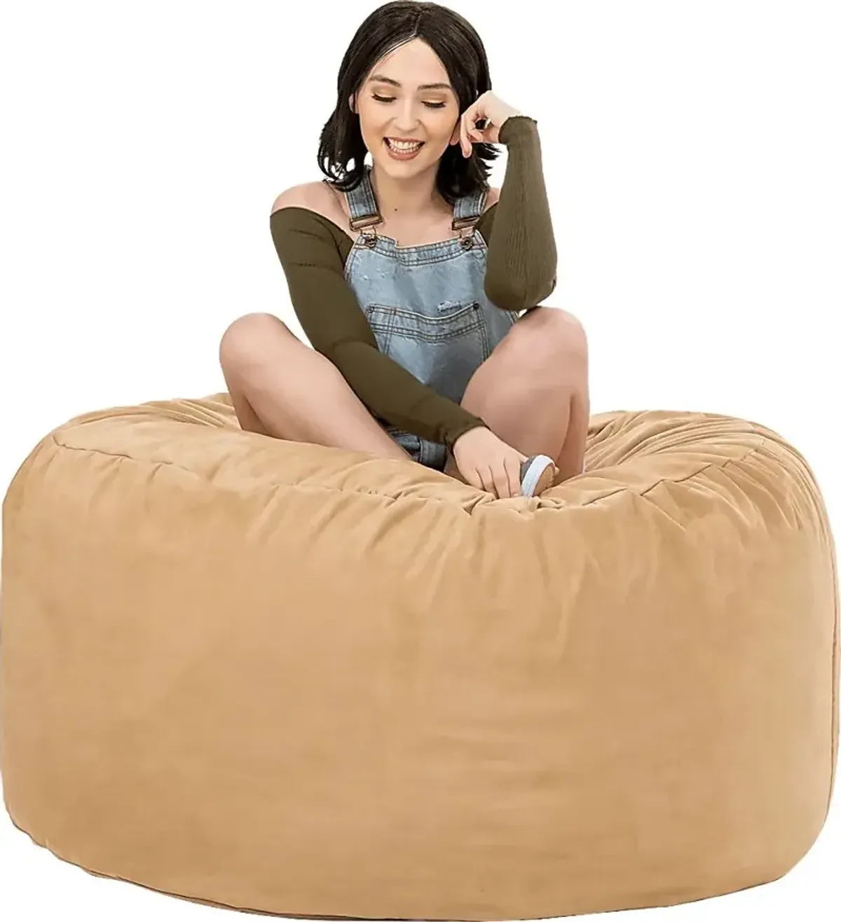 Kids Marshmellow Tan Bean Bag Chair