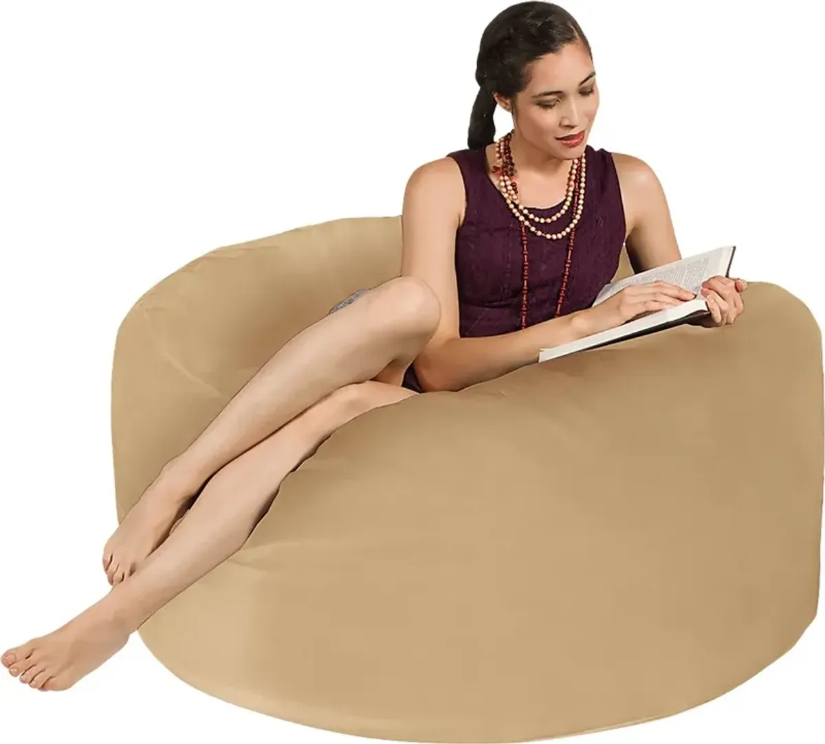 Kids Marshmellow Tan Bean Bag Chair